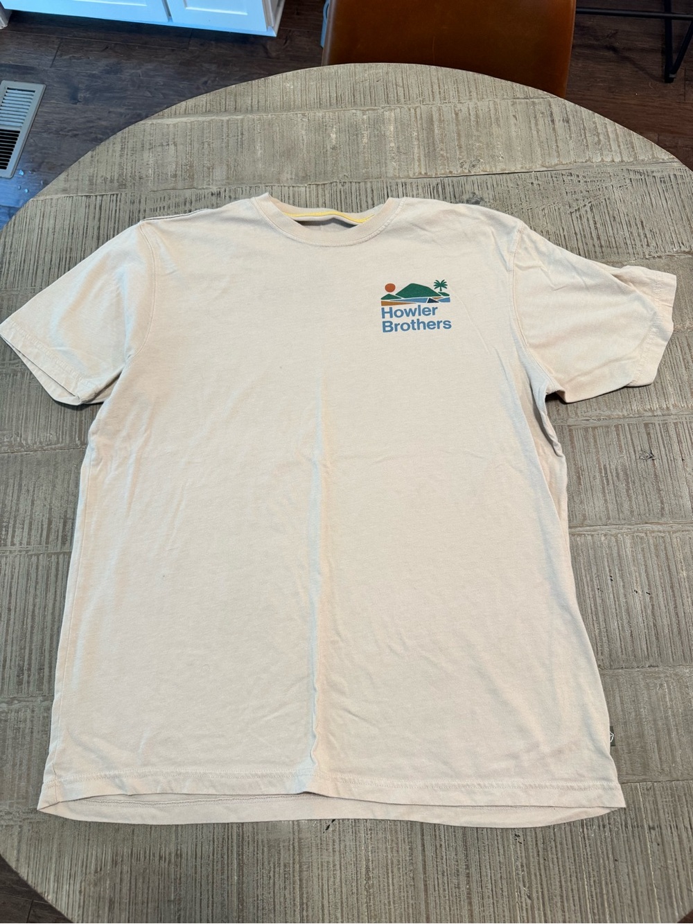 Howler Brothers Cream Short-Sleeve Tee with Beach Logo